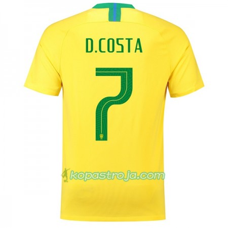 Billiga Fotbollströjor Brasilien D.Costa 7 VM 2018 Hemma tröja